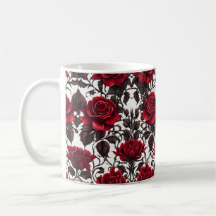 Mug Goth Red Roses sur Arrière - plan blanc #2