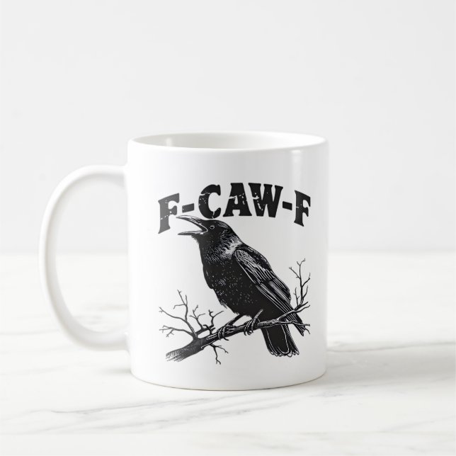 Mug Gothic Crow Humor F-Caw-F Funny Essential (Gauche)