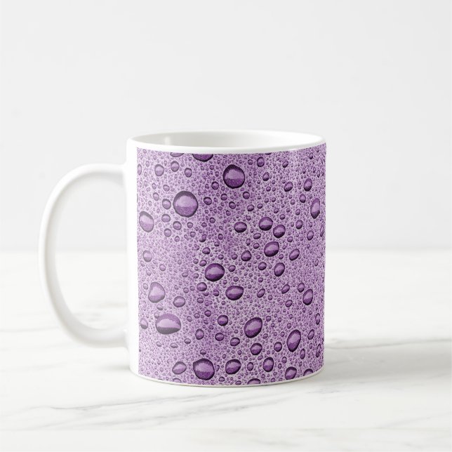Mug gouttelettes d'eau violette (Gauche)