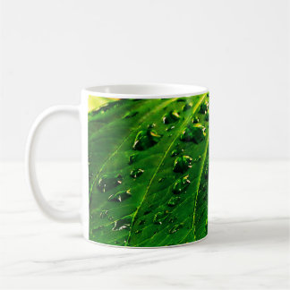 Mug Gouttes de pluie sur une feuille