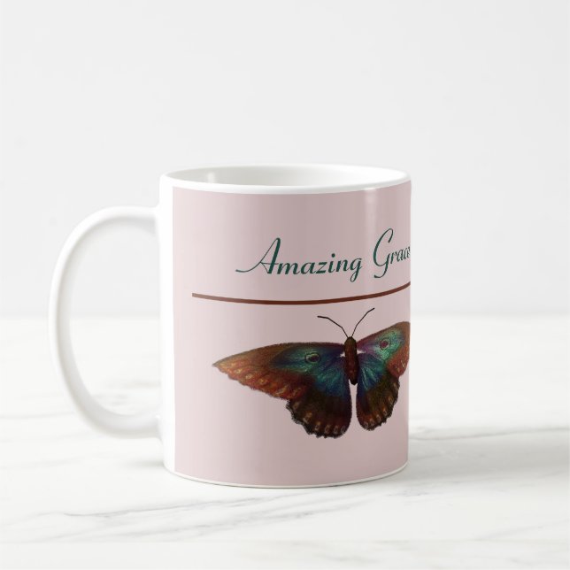 Mug Grace Extraordinaire et papillons et fleurs (Gauche)
