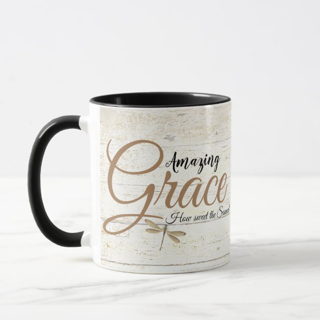 Mug Grâce incroyable sur bois  (Gauche)