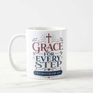 Mug Grâce pour chaque pas Citation de l'Écriture du ma