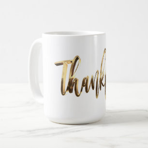 Mug Grâces Elegant Faux Gold Script Thanksgiving