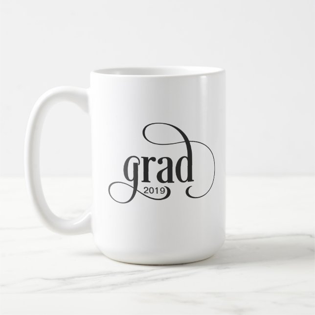 Mug Grad Moderne Typographie Script Année (Gauche)