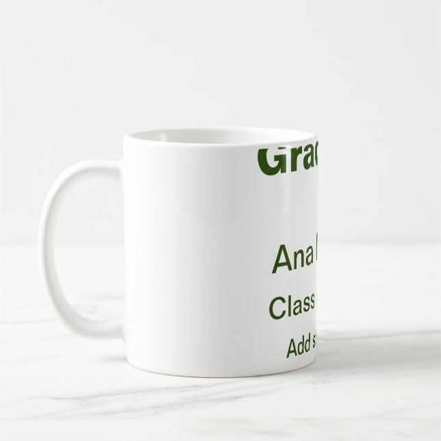 Mug Graduate ajouter nom classe de nom de l'école de 2 (Gauche)