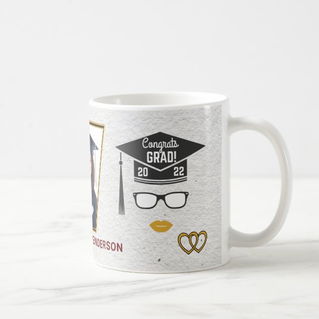Mug Graduate Graduation Class 2022 Photo Félicats (Droite)