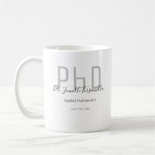 Mug Graduate Grey Noir Nom PhD
