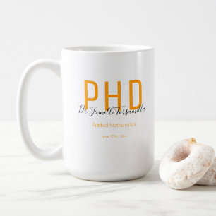 Mug Graduate Keepsaké Orange Noir Nom PhD