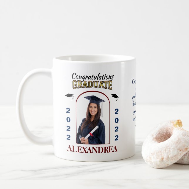 Mug Graduate Photo Graduation Félicitations sur mesure (Avec donut)