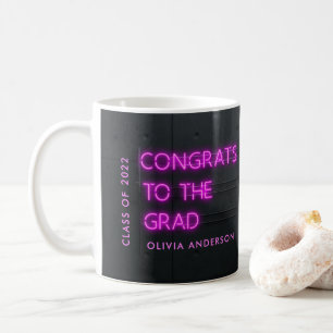 Mug Graduation néon frémit moderne design rose