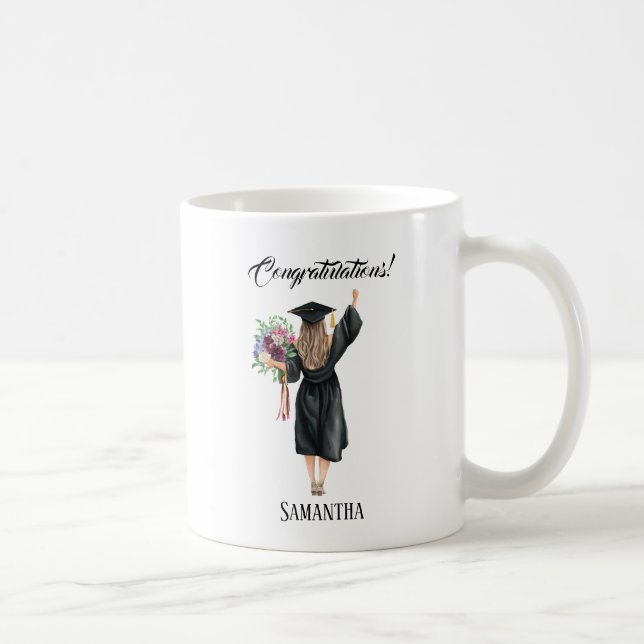 Mug Graduation personnalisée de l'aquarelle (8) (Droite)