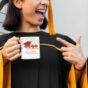Mug Graduation personnalisée Rouge & Or 20XX