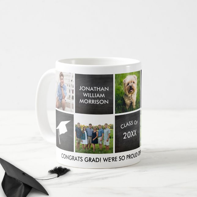 Mug Graduation Photo Collage Classe cadeau 20XX Person (Créateur téléchargé)