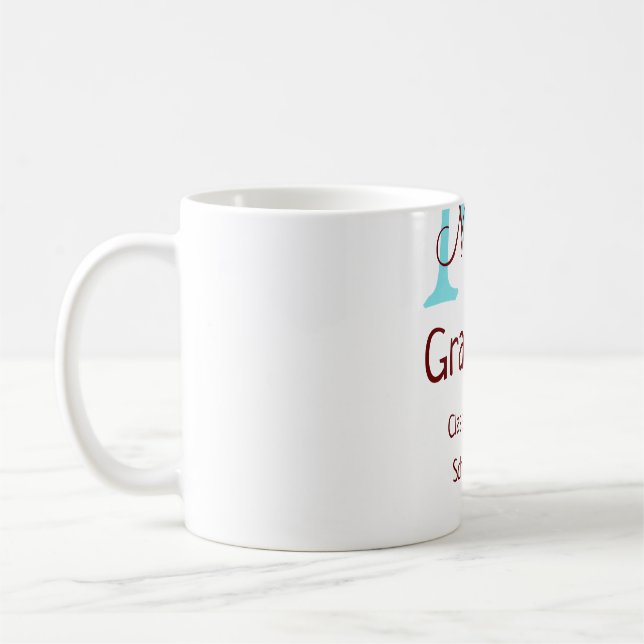 Mug Gradué ajouter nom monogramme vert rose simple min (Gauche)