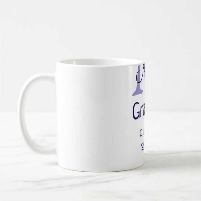 Mug Gradué ajouter nom monogramme violet simple m mini (Gauche)