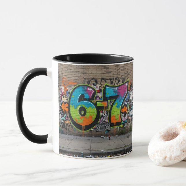 Mug Graffiti 67 Viral Trend/Bold Pop Art Street Style (Avec donut)