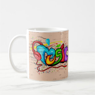 Mug Graffiti de musique colorée cool