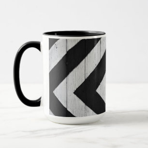 Mug Grain de bois peint noir et blanc