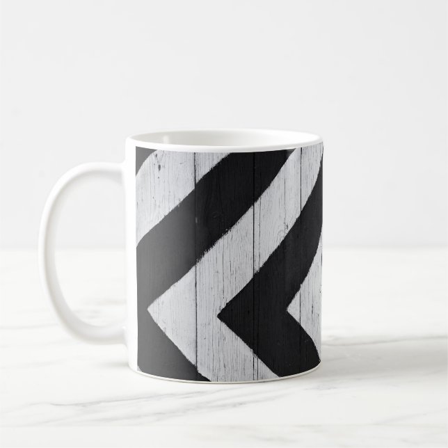 Mug Grain de bois peint noir et blanc (Gauche)