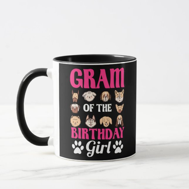 Mug Gram De L'Anniversaire Fille Chien Paw Anniversair (Gauche)