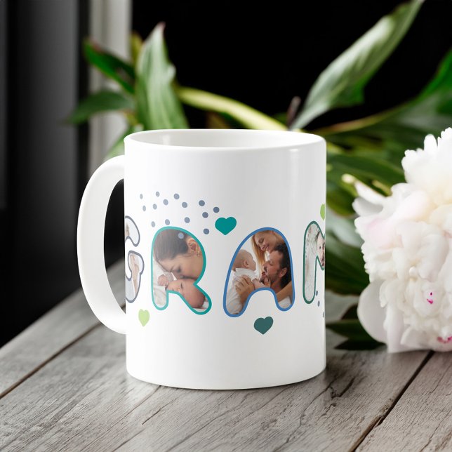 Mug Gramps Multiples Photo Lettres Collage Grand-père (Gramps Multiple Photo Lettering Collage Grandpa Coffee Mug)