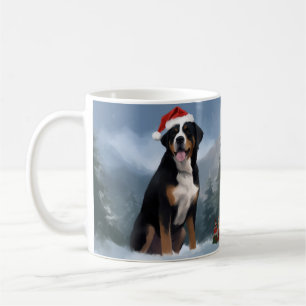 Mug Grand Chien suisse de montagne à Noël de neige