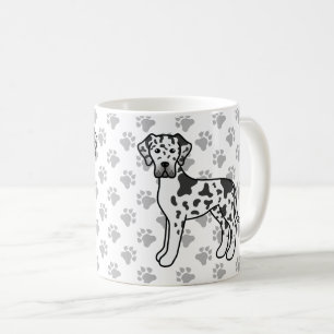 Mug Grand Danois Arlequin Chien de Dessin Animé Mignon