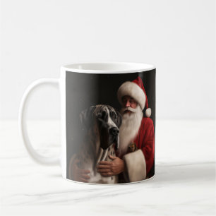Mug Grand Danois avec le Père Noël Noël Festif