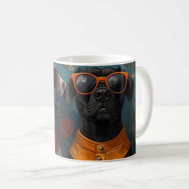 Mug Grand Danse avec coeur Roses Saint-Valentin (Devant droit)