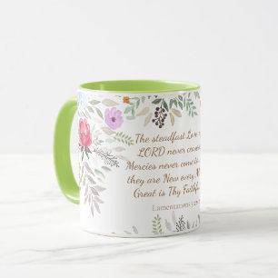 Mug Grand est ta fidélité Aquarelle Floral