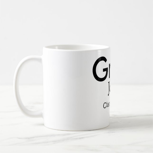 Mug grand garçon ajouter nom félicitations date année  (Gauche)