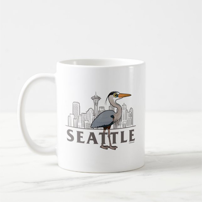 Mug Grand Héron bleu de Seattle City Bird (Gauche)