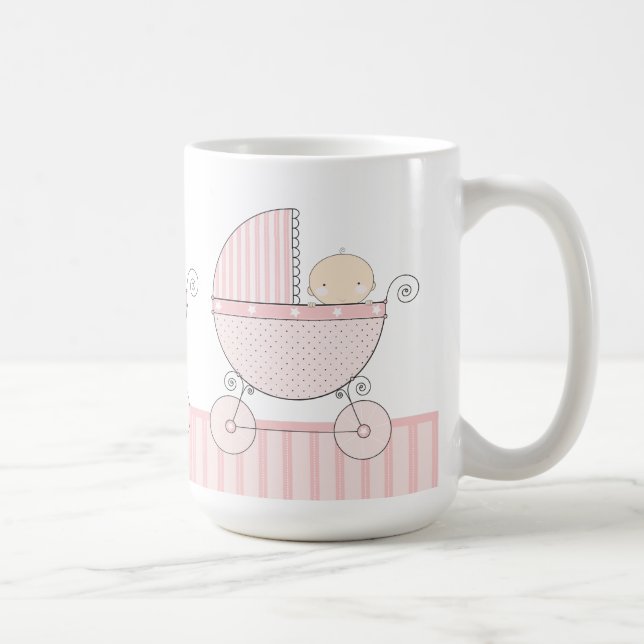 Mug Grand-maman fière de chariot jumeau de roses pâles (Droite)