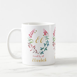 Mug Grand-mère 80e anniversaire Floral Ajouter votre n
