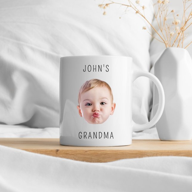 Mug Grand-mère Anniversaire, Bébé Visage Dady Cadeau,  (Créateur téléchargé)