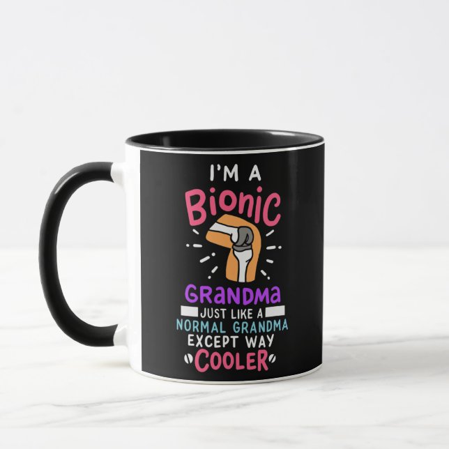 Mug Grand-mère bionique de remplacement du genou après (Gauche)