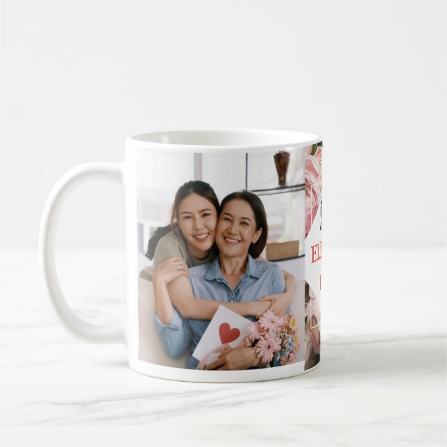 Mug Grand-mère cadeau 2 photo rose girolle aquarelle f (Gauche)