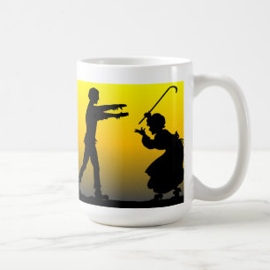 Mug Grand-mère combat un zombie