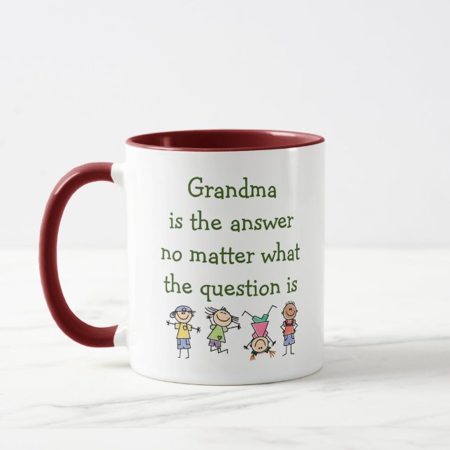 Mug Grand-mère est la réponse Fun Kids (Gauche)