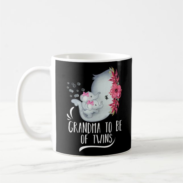 Mug Grand-mère être de jumeaux jumeaux bébé filles élé (Gauche)