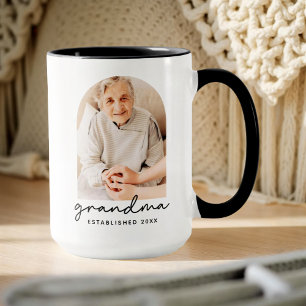 Mug Grand-mère Fondée 20XX Photo Simple Moderne