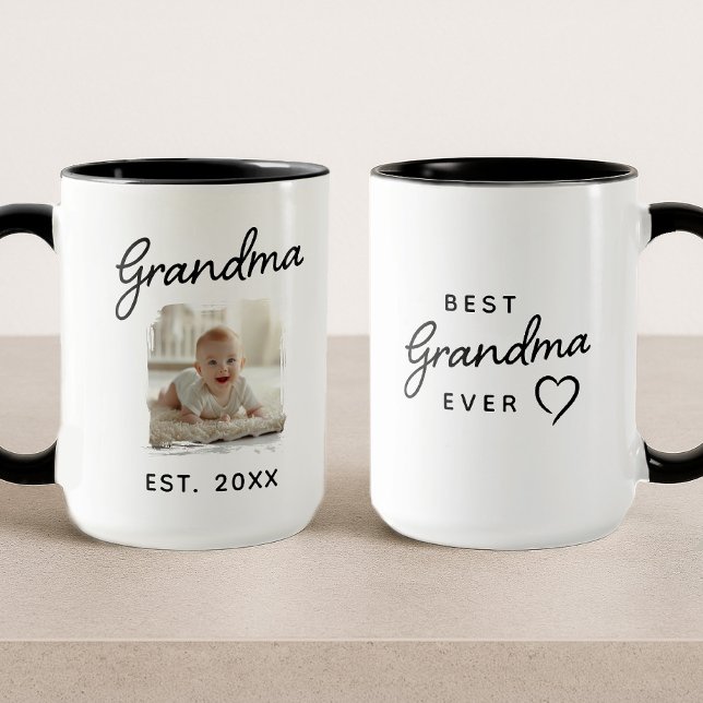 Mug Grand-mère Meilleure photo jamais établie Date (Créateur téléchargé)