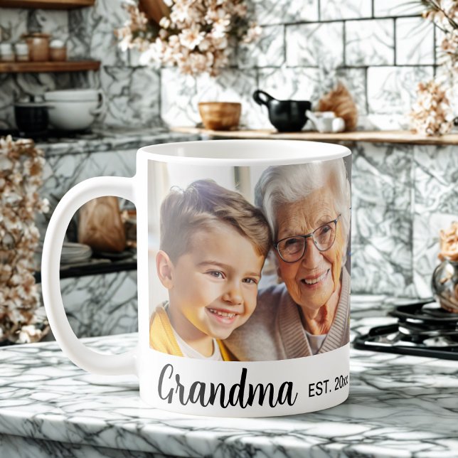 Mug Grand-mère moderne élégante personnalisation colla (Créateur téléchargé)