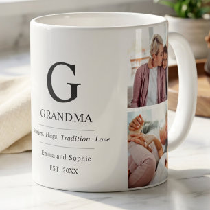 Mug Grand-mère Multi Photo Grand-mère Typographie Mign