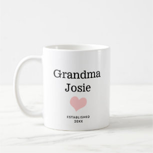 Mug Grand-mère personnalisée, Photo de nouveau-né Cœur