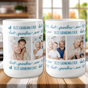 Mug Grand-mère photo Turquoise jouant sur mesure