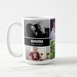 Mug Grand-mère, tu es la meilleure avec Love Photo gri