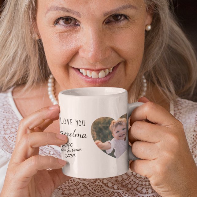 Mug Grand-mère Vous Aimez Photos Coeurs (Créateur téléchargé)