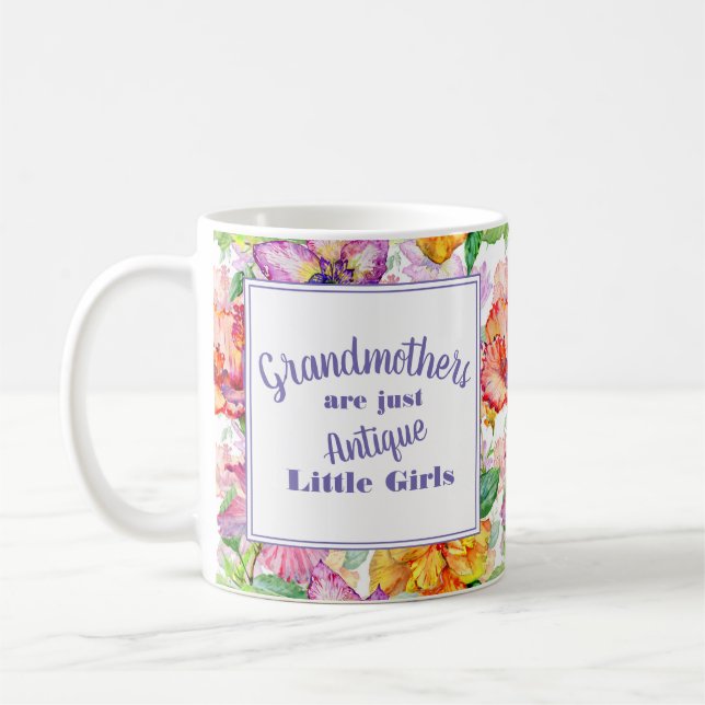 Mug Grand-mères Filles Fleurs Jaune Violet (Gauche)